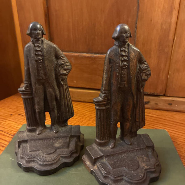 Vintage George Washington Cast Iron Bookends 4" c 6"