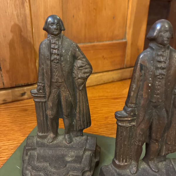 Vintage George Washington Cast Iron Bookends 4" c 6"