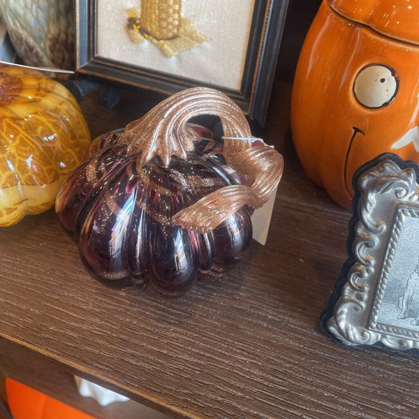 Moxie - Art Glass Pumpkin - Brown & Copper