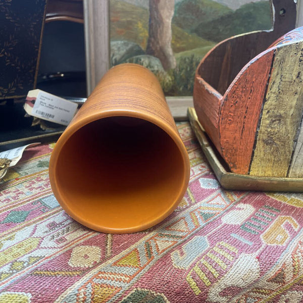 Moxie - Haeger Orange Cylinder Vase - 10.75"