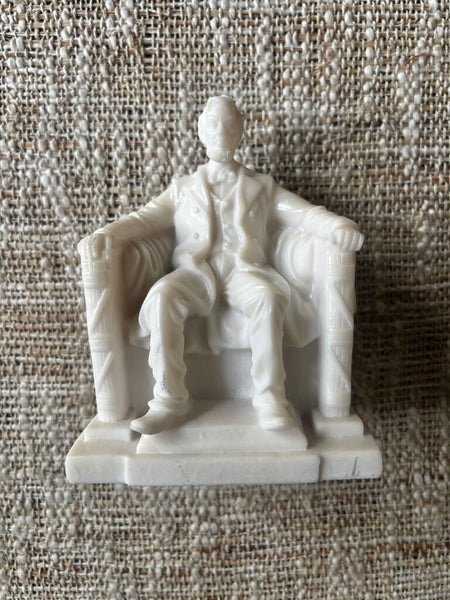 Vintage Cast Ivory Resin Abraham Lincoln Memorial Statue