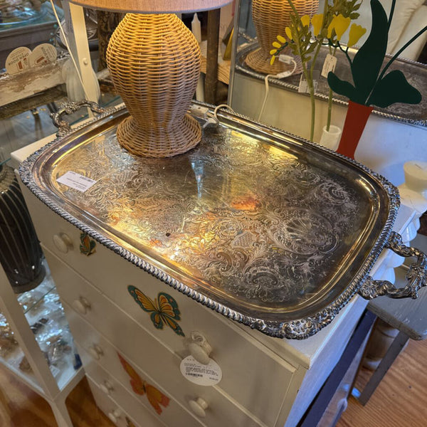 Silverplate tray with handles