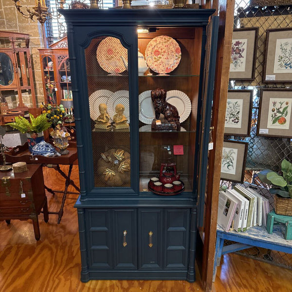 Blue Vintage China Cabinet 36w x 16deep x 75tall