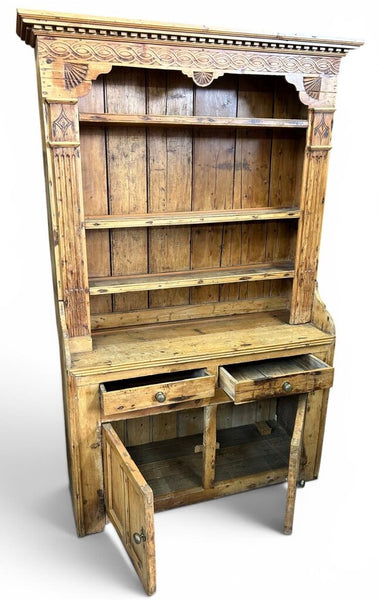 VINTAGE PINE WELSH HUTCH 50"W 18" DEEP 82" TALL IN STORE PICK UP ONLY