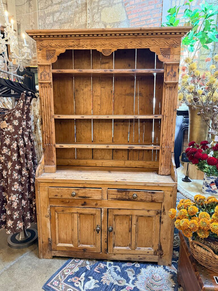VINTAGE PINE WELSH HUTCH 50"W 18" DEEP 82" TALL IN STORE PICK UP ONLY