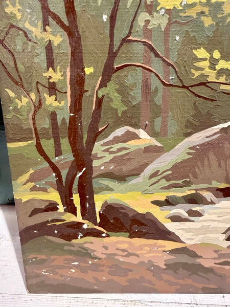 JFV ~ Vintage Creek Scene paint by number 16" by 12"