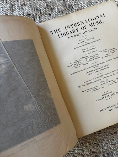 The International Library of Music Book 1925 Musing