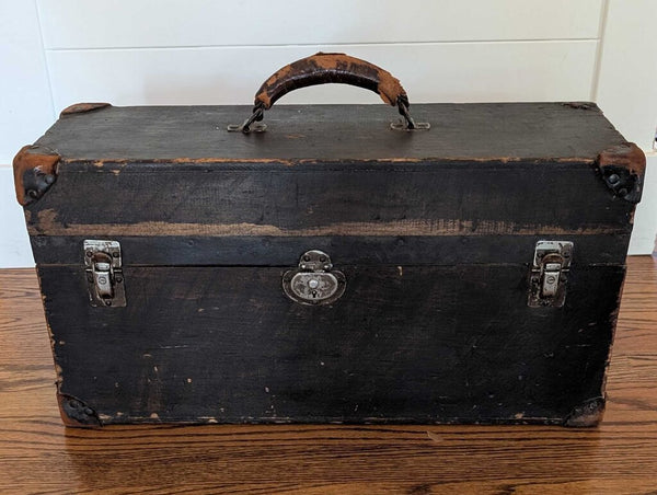 Antique Decoupage Lined Box 21x7x10