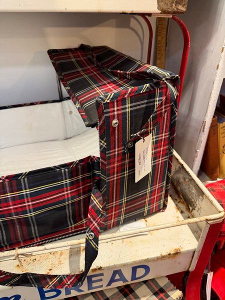 JFV ~ Vintage Scotch Plaid Travel Baby bassinet.