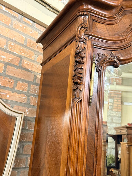1800'S FRENCH MIRRORED ARMOIRE 104"H 52.2"W 19"D IN STORE PICK UP ONLY