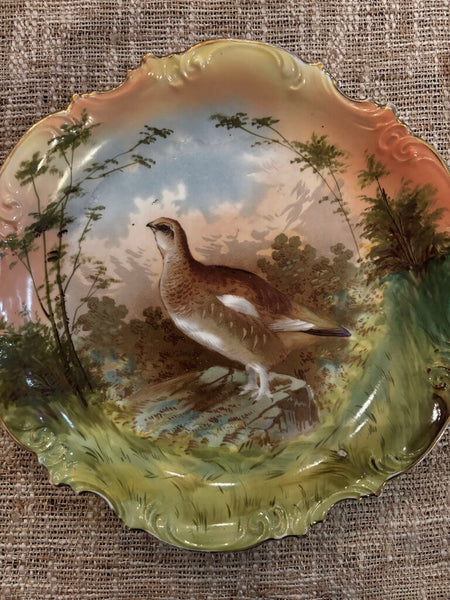 Antique Porcelain Quail Decorative Plate