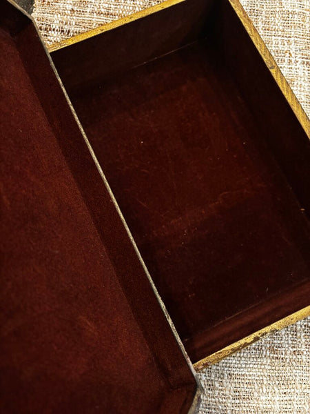 Vintage Hand Painted Wood Faux Book Box