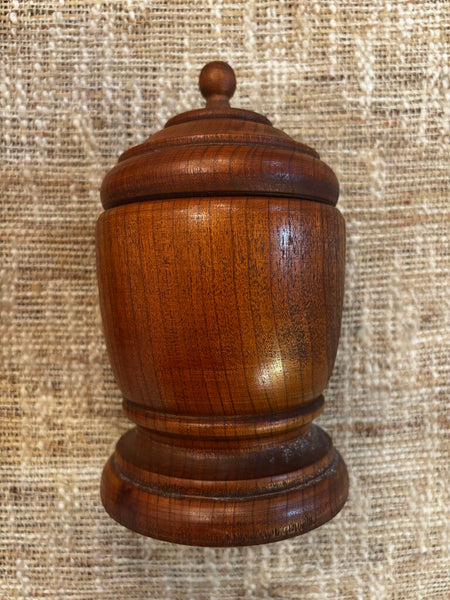 Vintage Turned Wood Footed Canister
