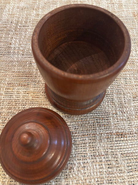 Vintage Turned Wood Footed Canister