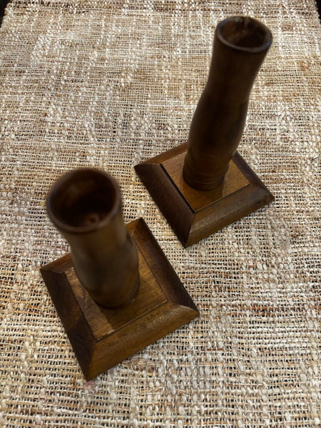 VintageSet of Wooden Candle Sticks Ardco Japan 5.5"*3.5"