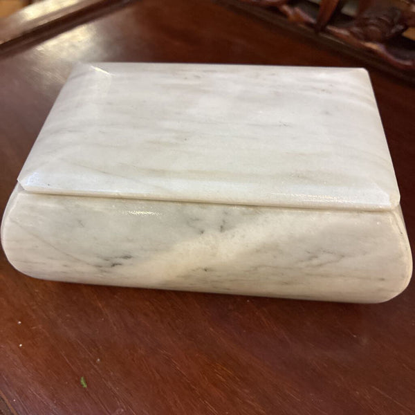 Vintage Alabaster Trinket Box 4 x 3