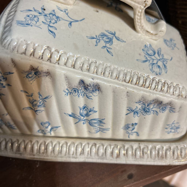 Vintage Ironstone Cheese Cloche & Plate Transferware