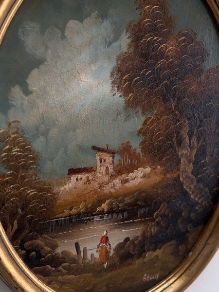 1631 Italian Oval Landscape