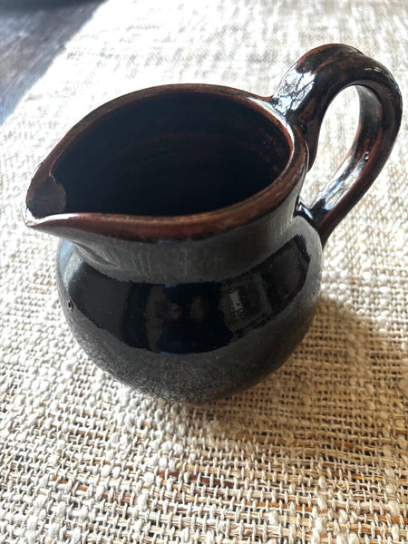 Vintage Pottery Small Brown Creamer