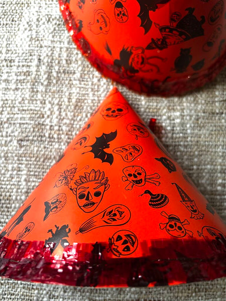 Vintage Halloween Cardboard Cone Hats - Made in Japan
