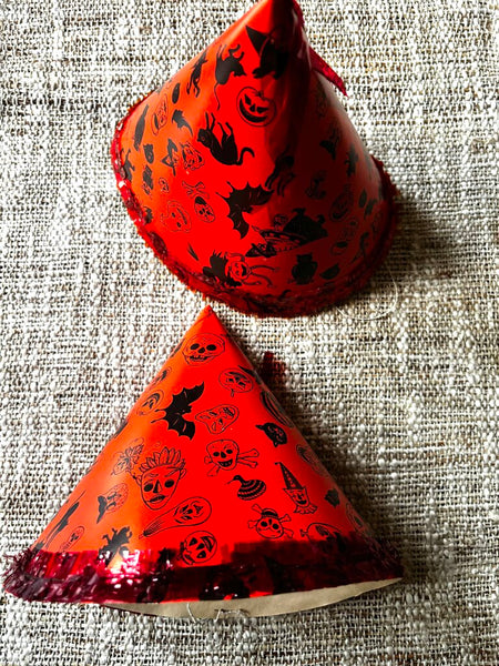 Vintage Halloween Cardboard Cone Hats - Made in Japan