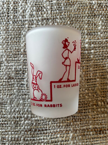 Vintage "Say When" 4 Oz Frosted Hazel/Atlas Shot Glass