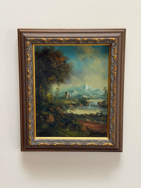 1616 Vintage Oil on Board Landscape