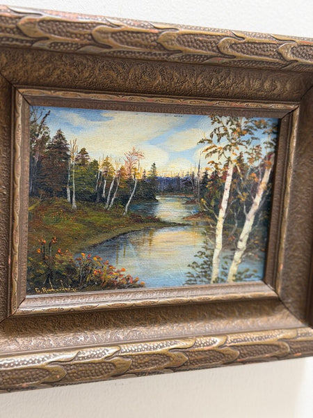 1654 Vintage Landscape Oil on Board
