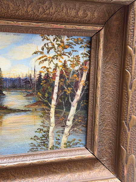 1654 Vintage Landscape Oil on Board