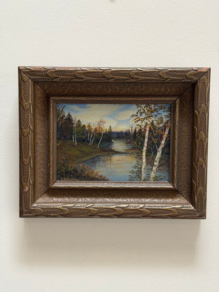 1654 Vintage Landscape Oil on Board