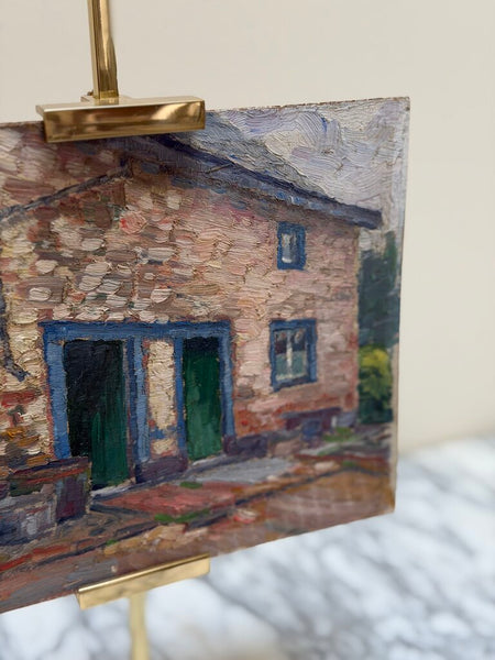 2225 French Oil on Panel House painting