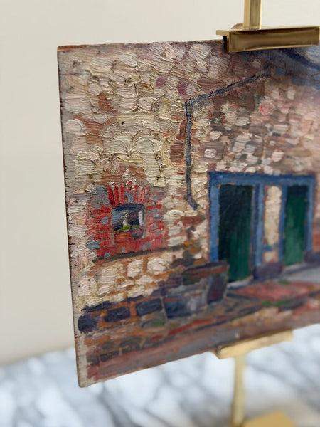 2225 French Oil on Panel House painting