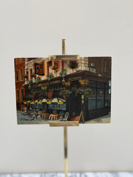 1695 Parisian Cafe Embellished Oil Print