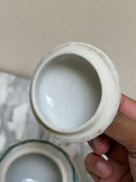 Antique Japanese Moriage Hand Painted Sugar and Creamer Set