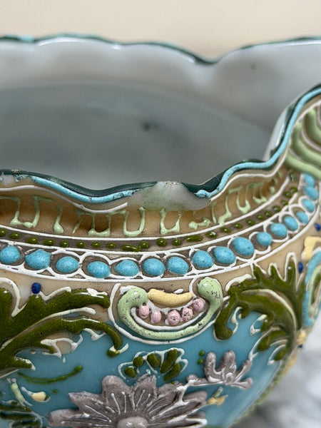 Antique Japanese Moriage Hand Painted Sugar and Creamer Set