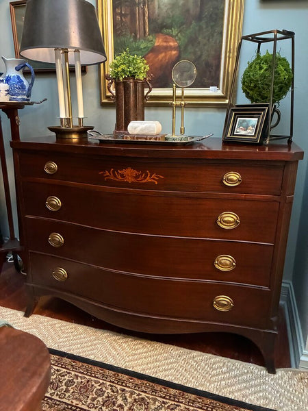Vintage Hepplewhite Bow Front Dresser 46"w x 34"h x 22"d IN STORE PICKUP ONLY