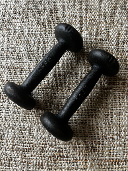 Vintage Pair of Cast Iron Dumbbells