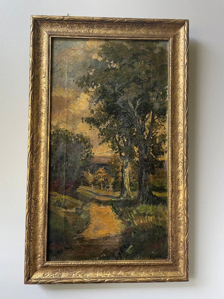 Moxie - Old Landscape Painting On Canvas - 15.5 x 25.5