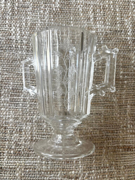 Vtg Bryce Higbee Glass Spooner Spoonholder, w/ Sprig Pattern