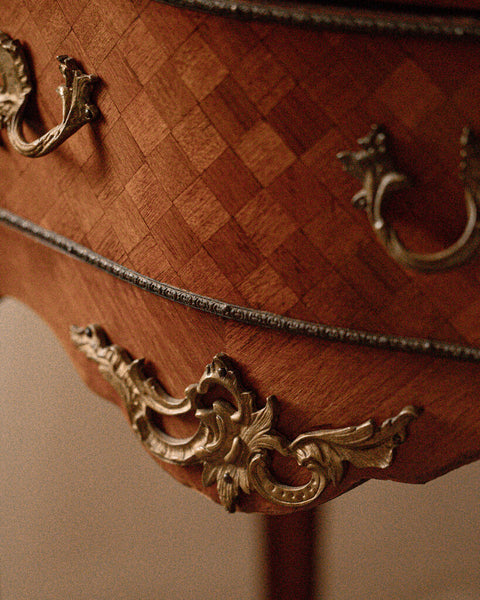 Pair of Antique French Louis XV Marquetry Nightstands
