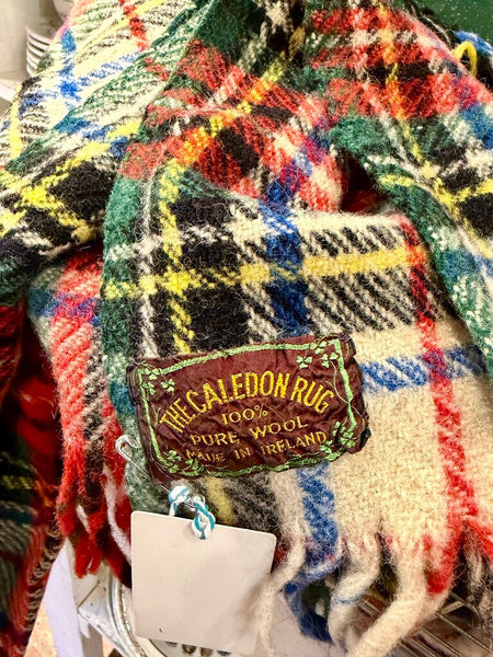 JFV ~ Vintage Wool Holiday Plaid Blanket