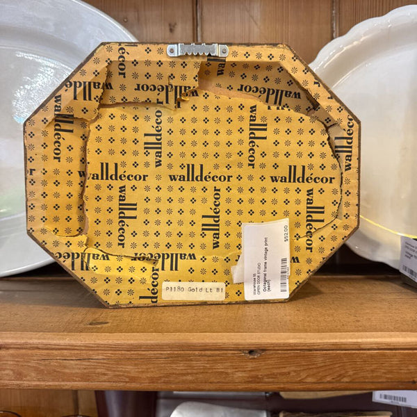 Octagonal frame vintage print (each)