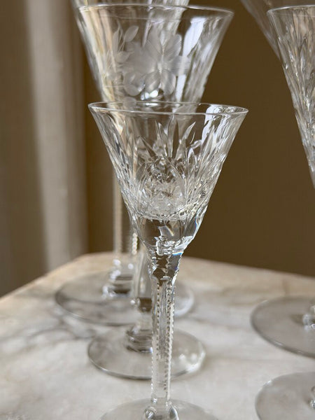 Set of 5 Crystal Glasses