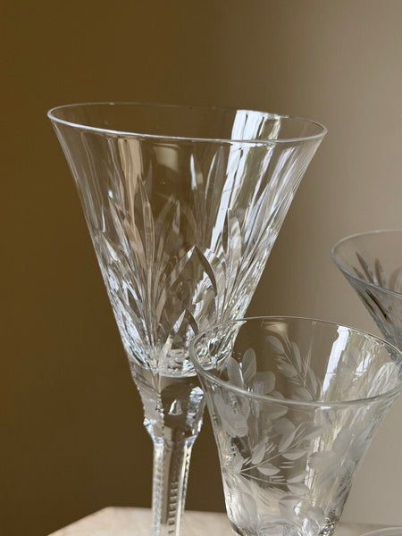Set of 5 Crystal Glasses