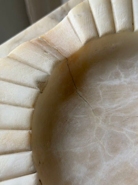 1737 Large Alabaster Fluted Dish