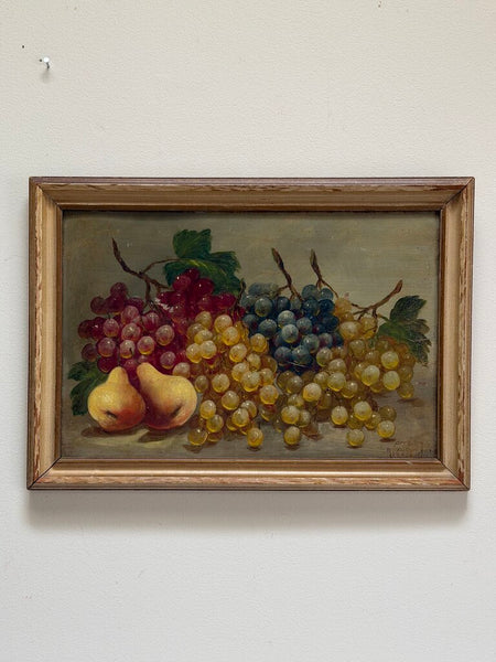 1820 Grape Still Life Oil on Canvas