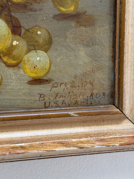 1820 Grape Still Life Oil on Canvas