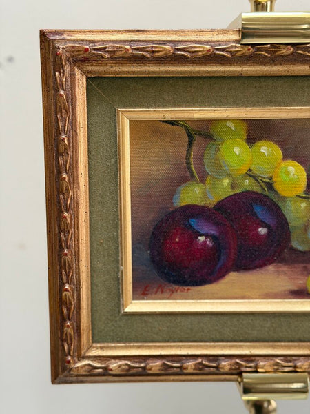 1636 Vintage Small Fruit Still Life Oil Painting on Board