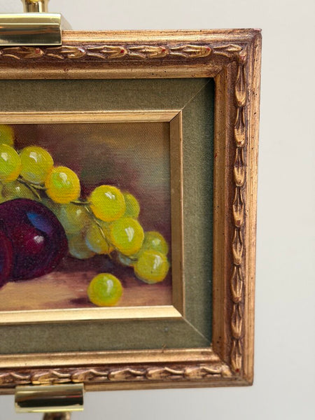 1636 Vintage Small Fruit Still Life Oil Painting on Board