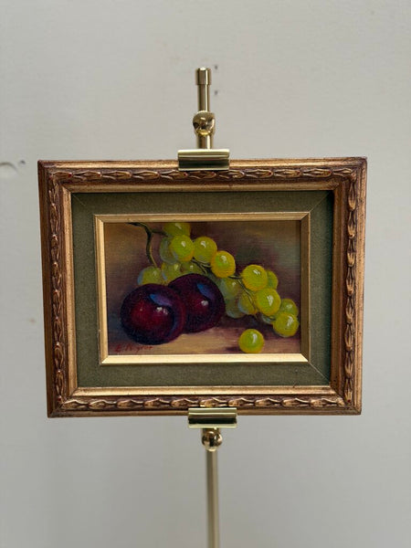 1636 Vintage Small Fruit Still Life Oil Painting on Board